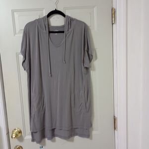 SOHO New York & Company Street Long Tunic Hoodie Shirt Top Size XL Gray.